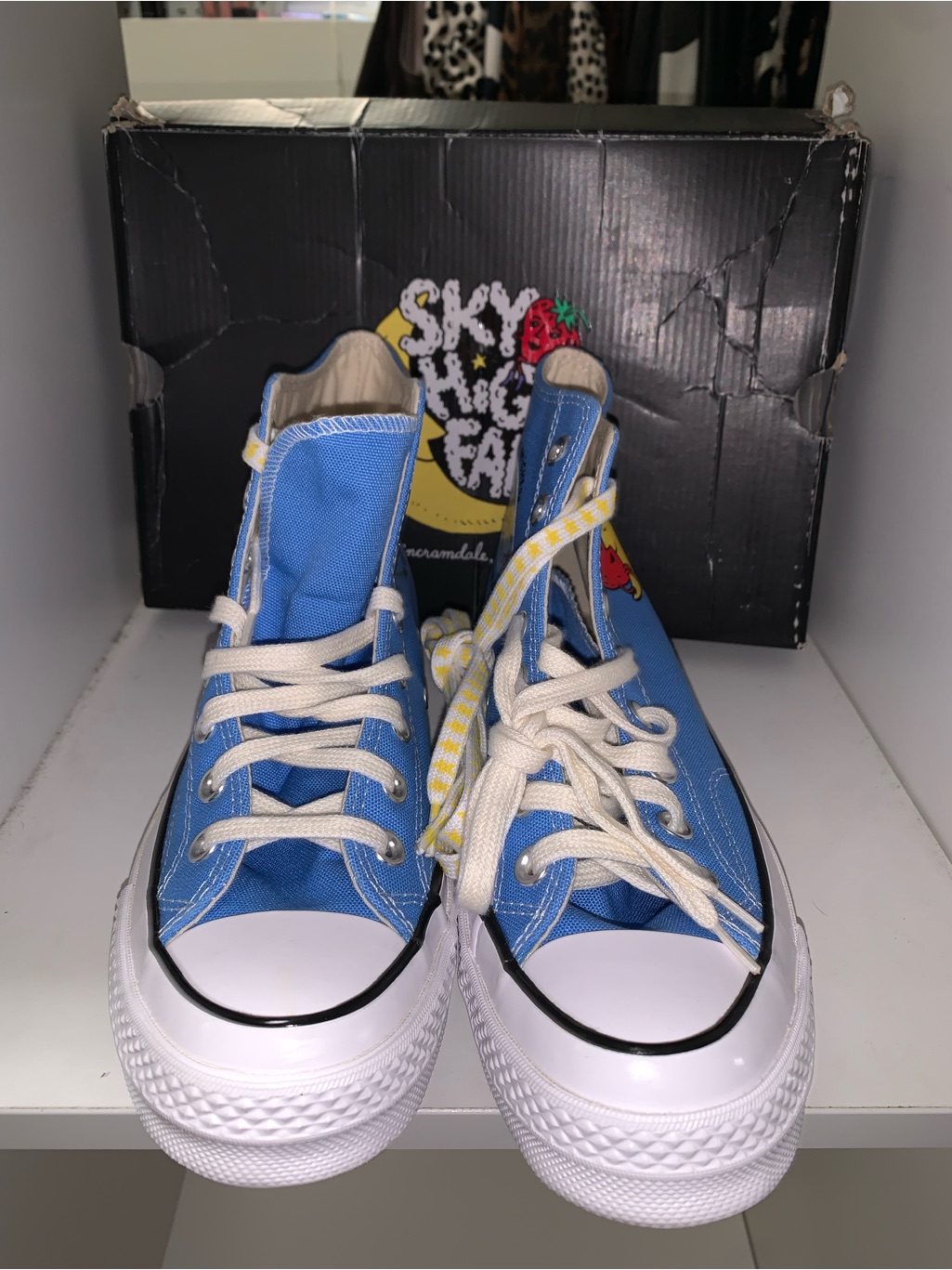 Sky High Farm Blue Canvas High-Top Sneakers For Women